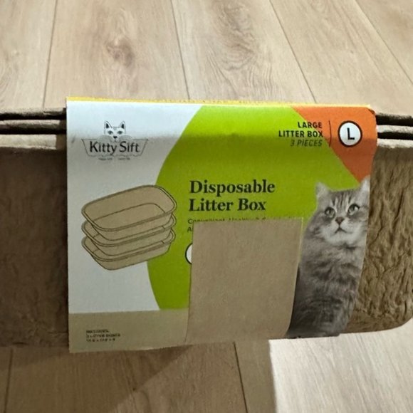 Kitty Sift Eco-Friendly Disposable Sifting Litter Box Kit Large Set of 3 - Picture 3 of 7